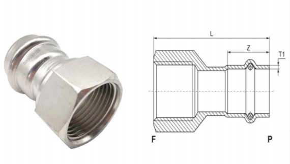 Adapter with female threaded end 2