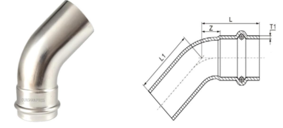 elbow 45° with plain