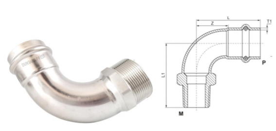 elbow with male threaded end